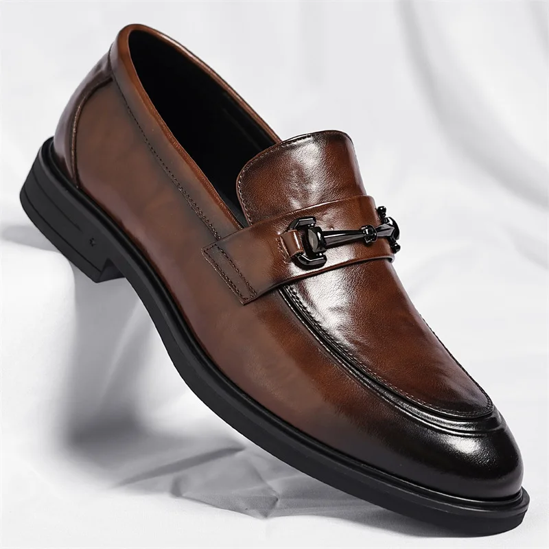 

Men's leather shoes for casual business, versatile and comfortable British gentleman business formal dress shoes