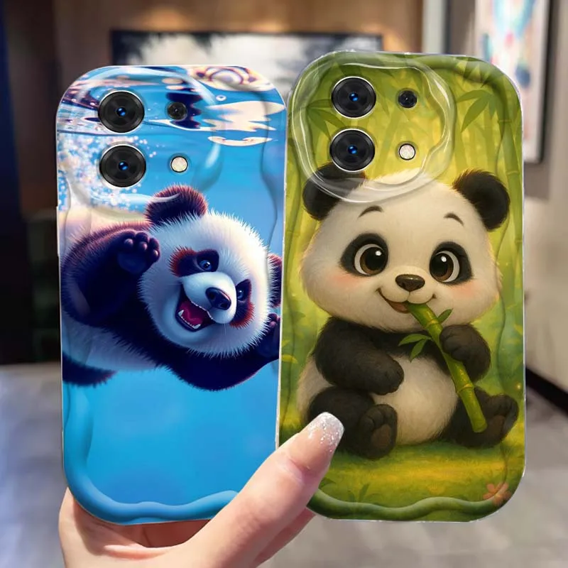 

Panda Cute Cartoon Phone Case For Xiaomi Redmi 9T 9A 9 9C 10 10C 12 13 13C 14C A2 A1 Plus K30 K40 K60 5G Wave Oil