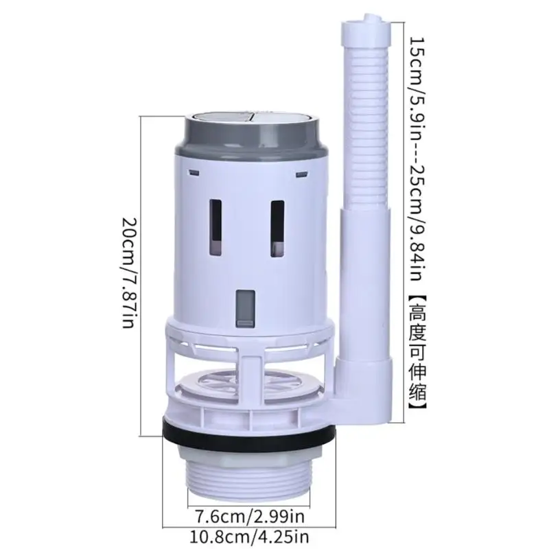 Komplettes WC-Spülkasten-Ersatzset mit Ablassventilen, Füllventilen, Doppelspülknopf, Wassertank-Reparaturbeschlägen D2RD – Detail 6