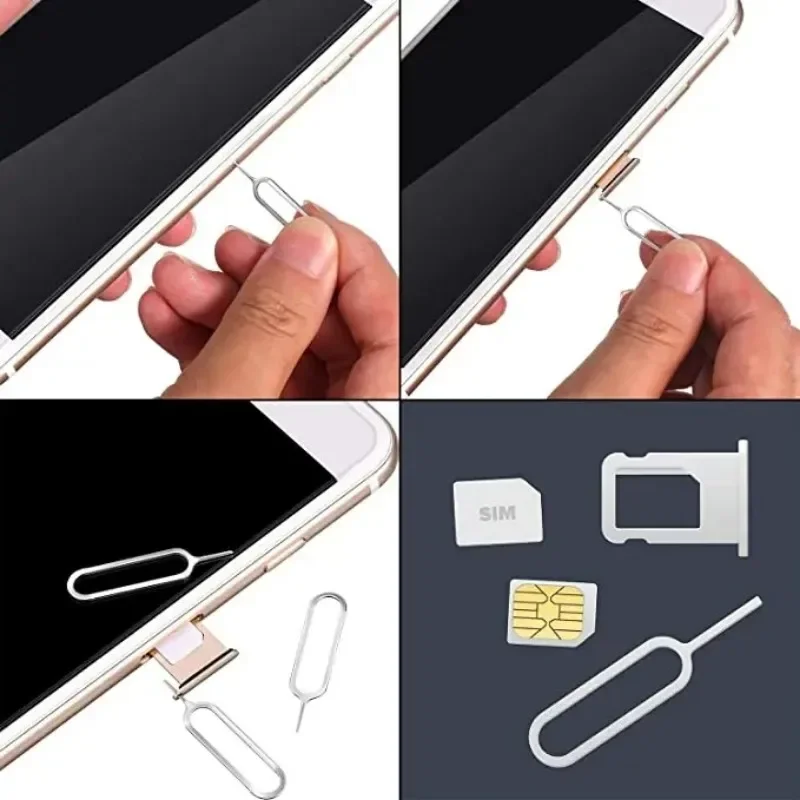 100-1Pcs Sim Card Tray Pin Ejecting Removal Needle Opener Ejector Universal Tray Eject Pin for Iphone 15 14 Samsung Xiaomi Phone