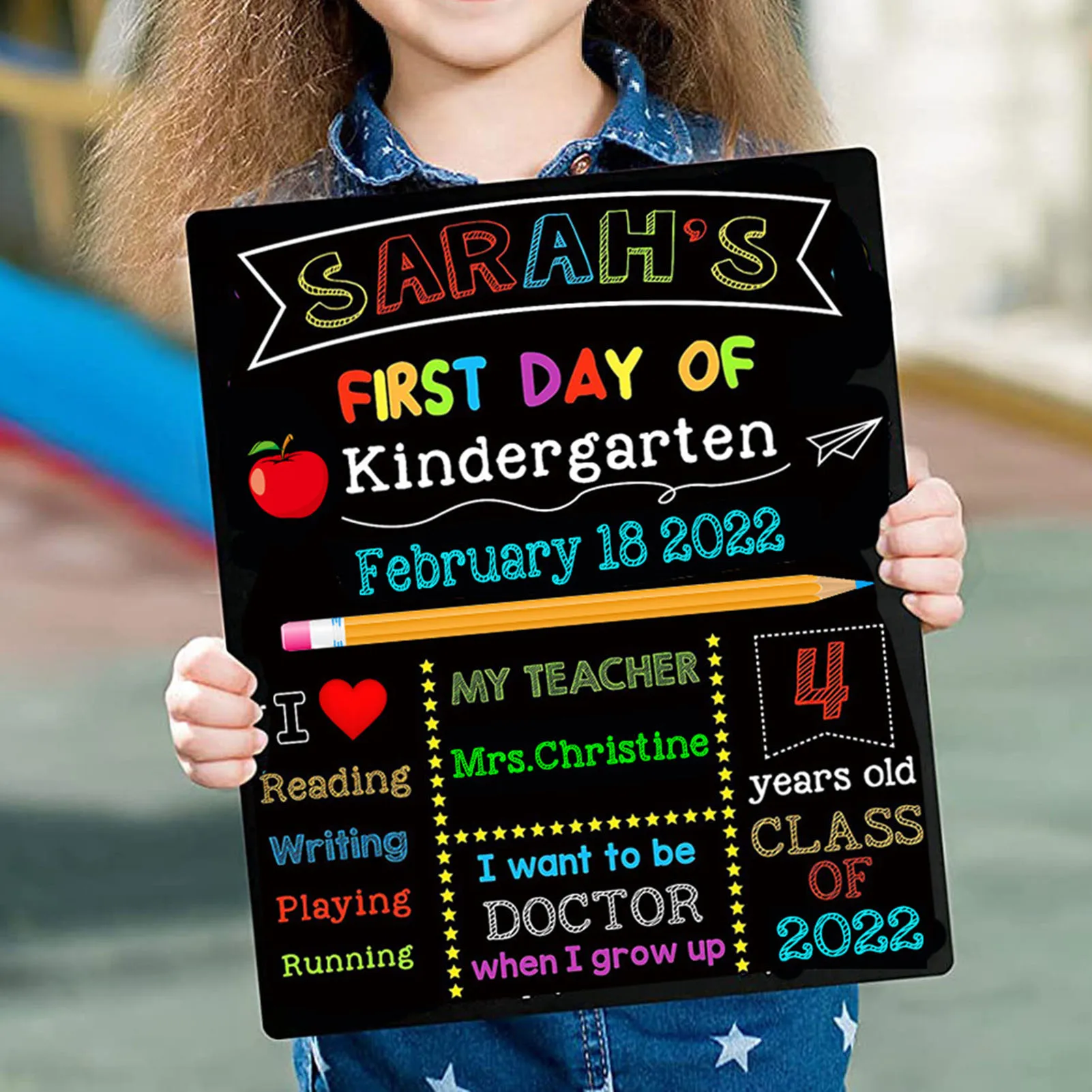 School Opening Double-sided Message Board Introduce Your Name/Age/Class Message Board for Kindergarten Preschool