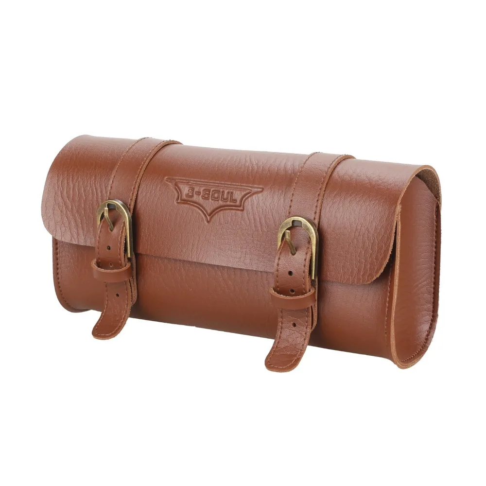 New PU Leather Retro Bicycle Tail Bag Pouch Vintage Vintage Bike Bag Personalized Cycling Accessories Rear Pannier