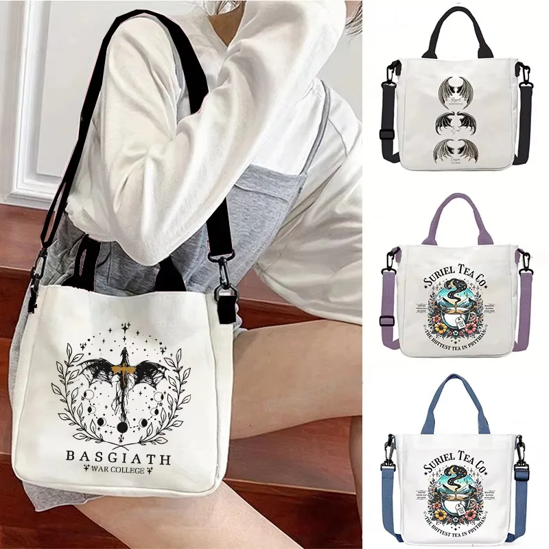 

Vitnage Style Fourth Wing Crossbody Bags for Women Men Harajuku Basgiath War College Pattern Handbags Teen Shoulder Bag