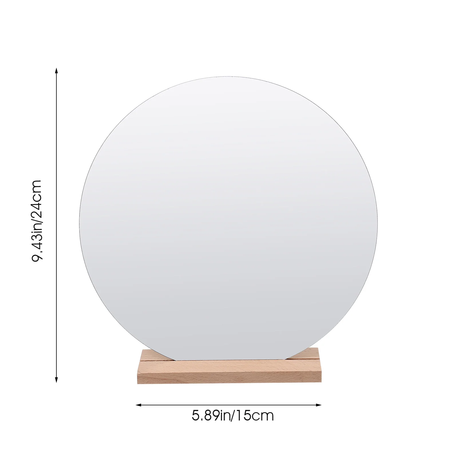 Desktop Acrylic Mirror Wooden Base Irregular Shape Stylish Makeup Mirror Vanity Bedroom Decorative Aesthetic Desk Decor