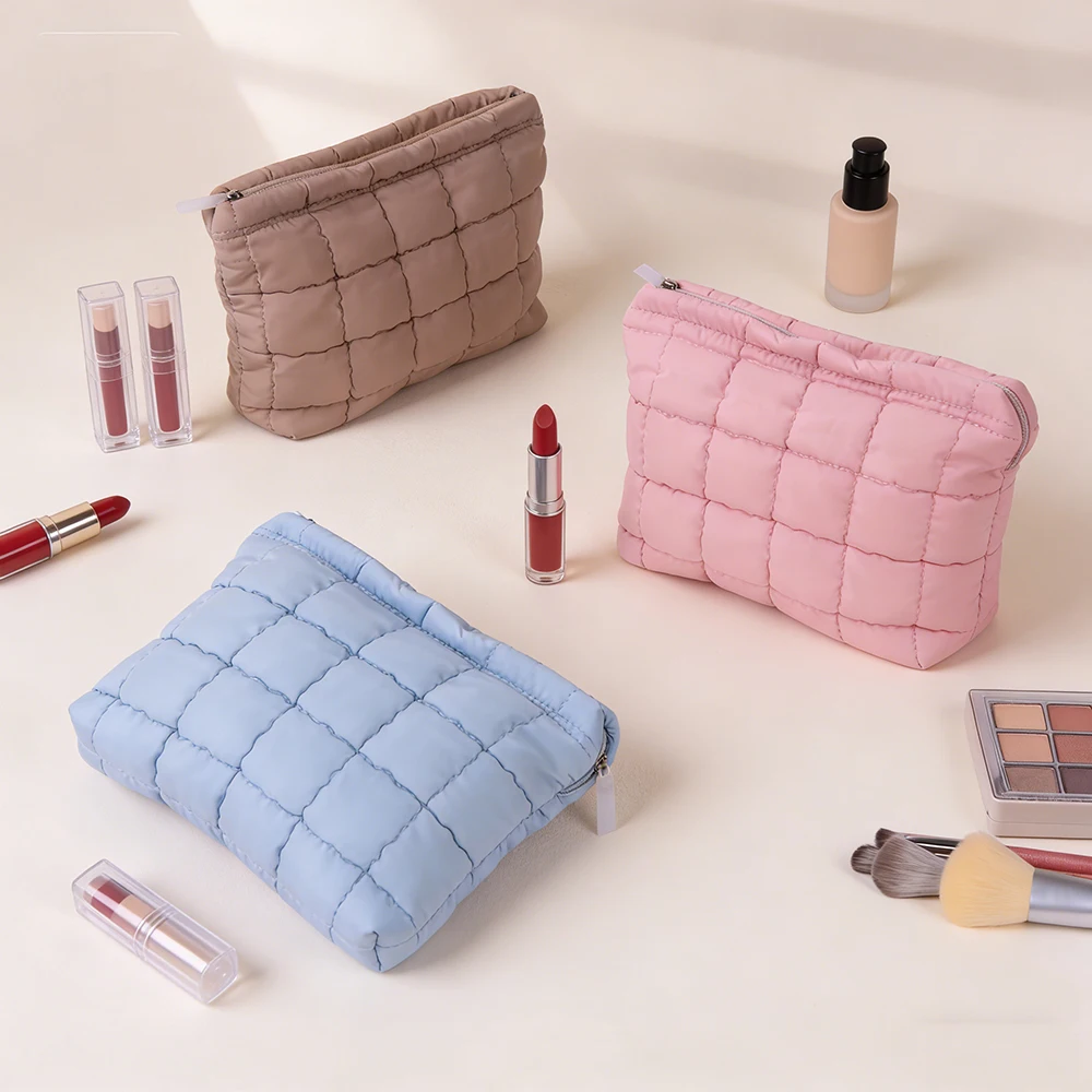 Bubble Cloud Damen-Make-up-Tasche, niedlich, tragbar, für Kosmetik, Toilettenartikel, Aufbewahrungstasche, große Kapazität, quadratische Damen-Reißverschlusstasche