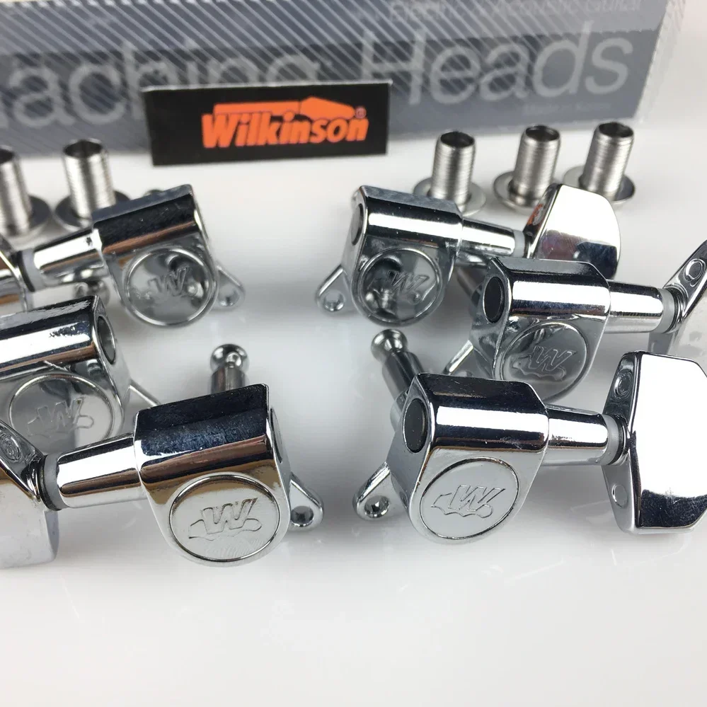 Q-X- Music Store--ยี่ห้อใหม่-ใหม่ wilkinson WJN-01 3R-3L กีตาร์หัวเครื่องจูนเนอร์ WLS 3 + 3 Chrome Silver Tuning Pegs