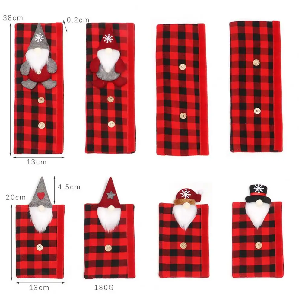 Refrigerator Handle Glove Dust-proof Handle Glove 8pcs Christmas Fridge Handle Gloves Set Reusable Faceless Gnome Covers Black