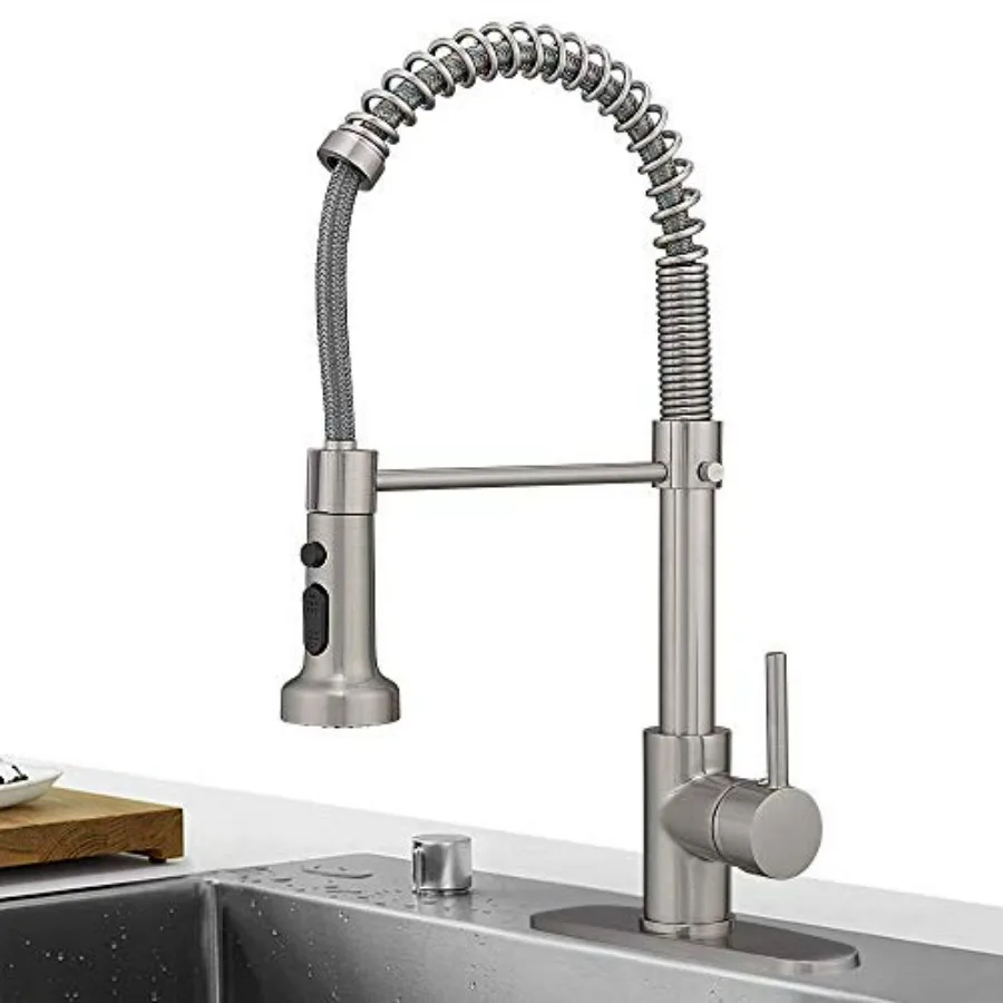 

Латунный кухонный смеситель с выдвижным распылителем и декоративной накладкой для кухонной мойки в автодоме, 3 функции, однорычажный, для прачечной