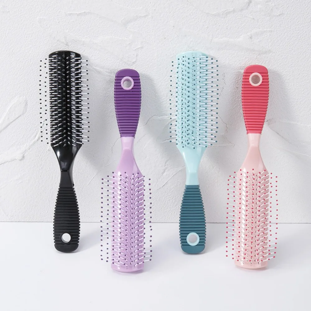 

9-рядная распутывающая щетка для волос, массажная расческа для женщин и мужчин, салон для домашнего использования, влажные, сухие, вьющиеся, прямые волосы, антистатические, легко чистящиеся