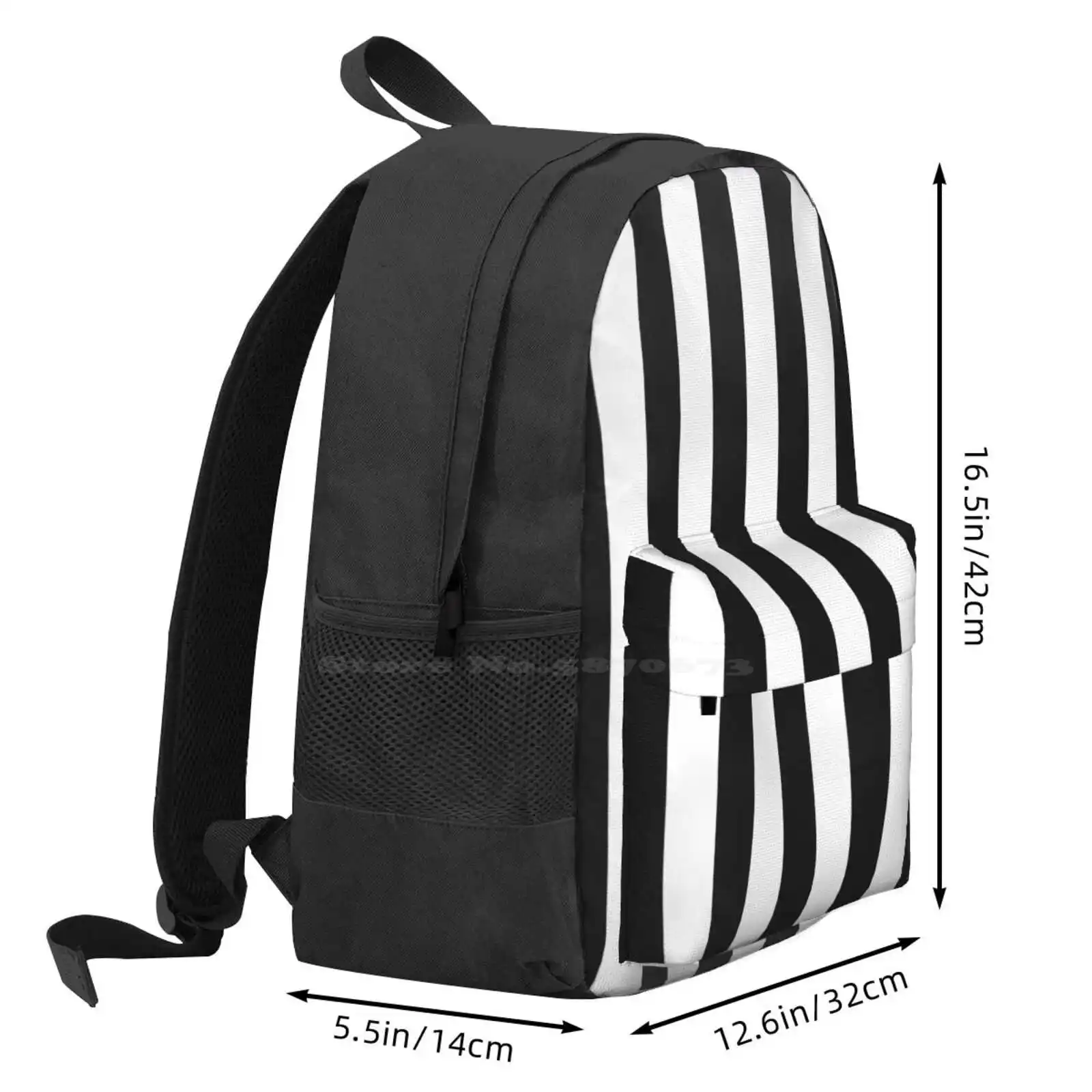 Pionowe czarno-białe paski Gorąca sprzedaż Tornister Plecak Modne Torby Czarny Biały Monochromatyczny Zebra 2-Tone Prosty Najtańszy