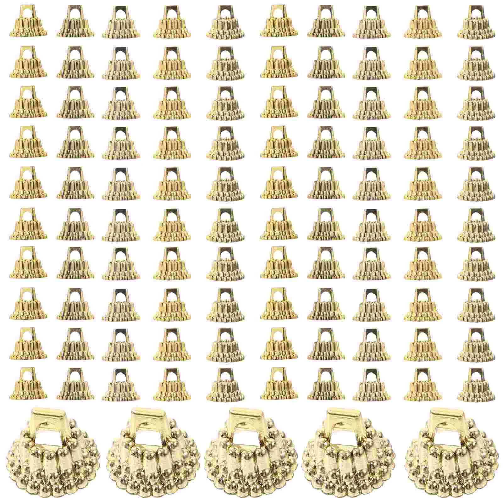 Ball Caps Clear Ornaments Gold Curtain Hooks Component Pendant Cover Plastic Decorative Pendants DIY Covers Nativity