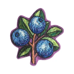 Blueberry Embroidery Patches Berry Fruit Badge Iron on Summer Fruit Patch Decoration for Clothing Sweatshirt Pop Culture Gift