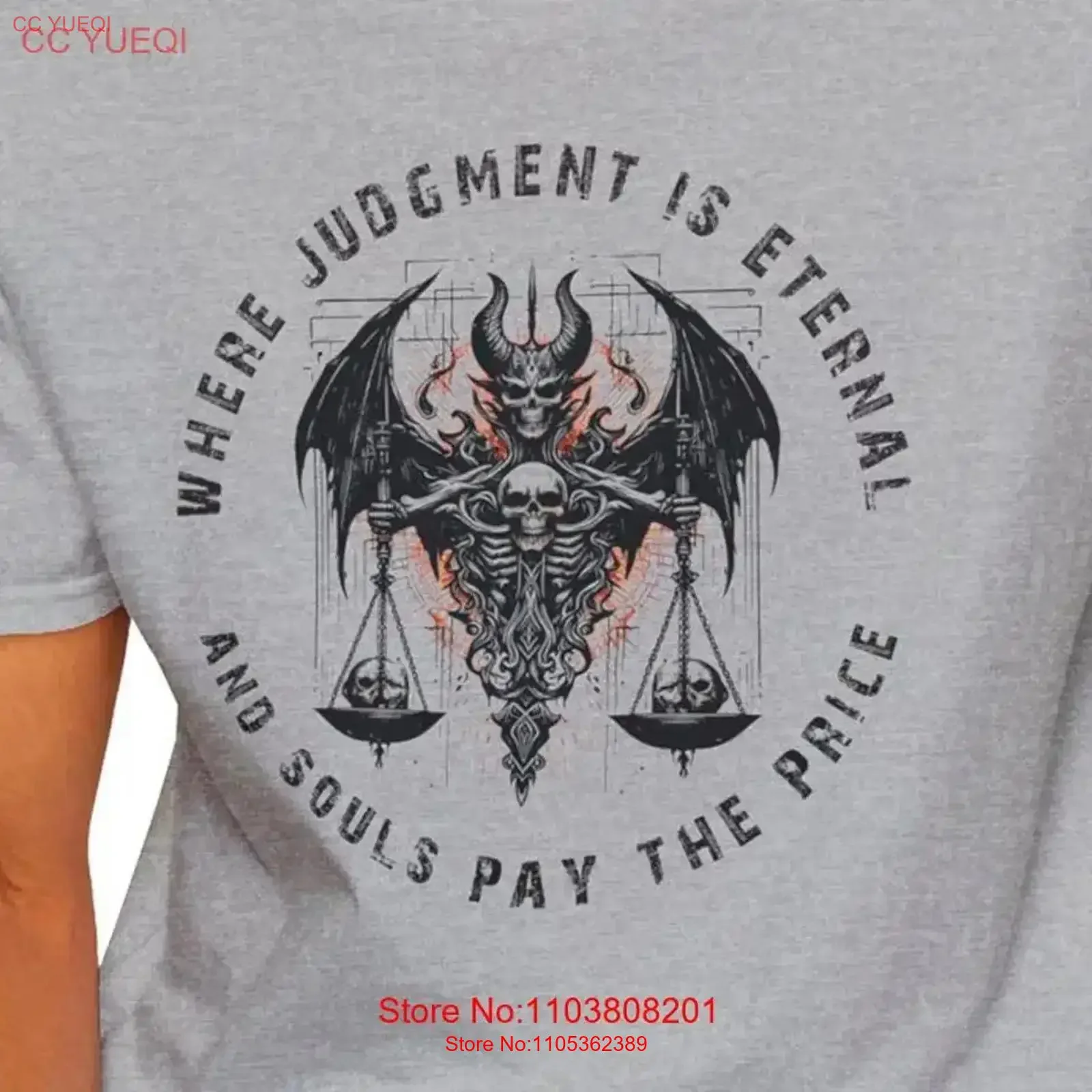 Camiseta de abogado para Halloween, con la frase 'Donde el juicio es eterno y las almas pagan el precio', divertida, de justicia, estilo suave, talla T, suave