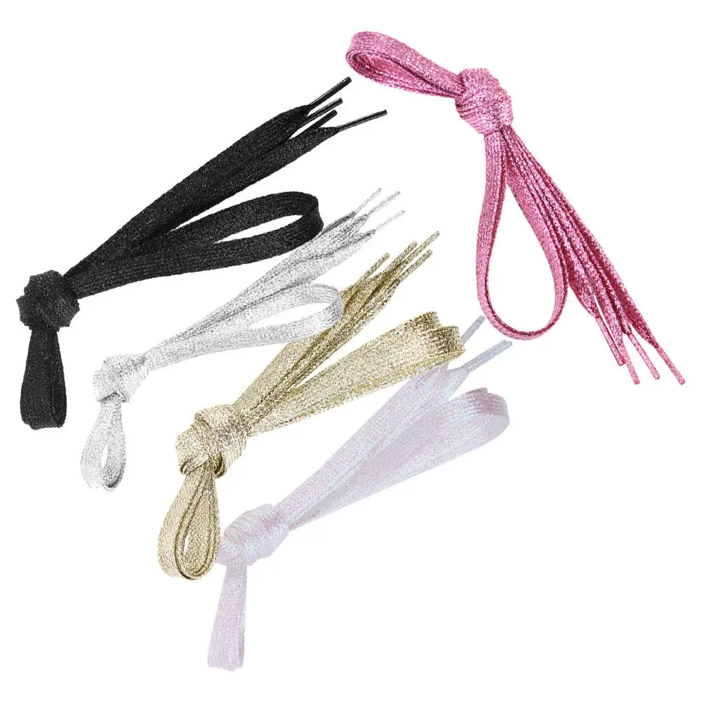 

5Pcs 110Cm Colorful Shoe Lace Strings Shiny Woven Flat Shoelaces for Men Women Youth Trendy Sparkly Laces Lightweight Stylish