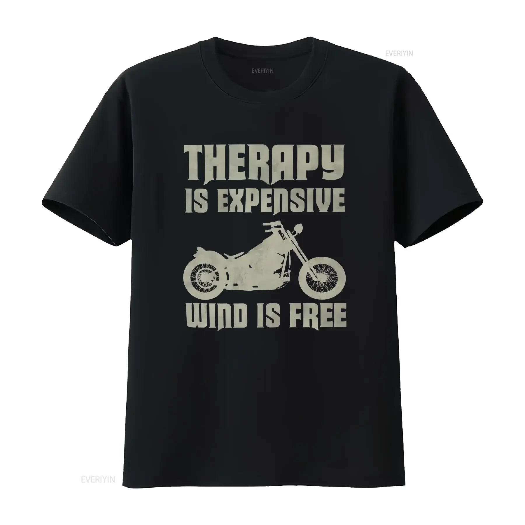 MotorcyclisT T Shirt Therapy Is Expensive Wind Free Motorcycle Riding Lovers Funny vintage Washed Casual Stretched Breathable