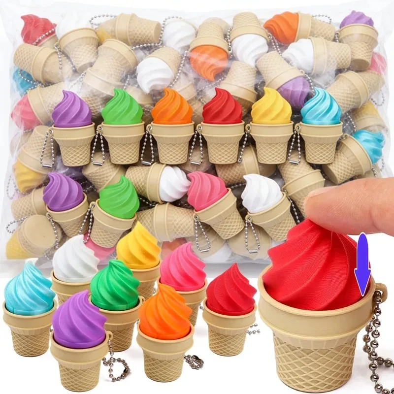Nuevo Llavero de Juguete Sensorial Clicker Fidget de Helado 2026 – Juguete Sensorial con Interruptor Mecánico Satisfactorio, Colgante para Mochila y Regalo Antiestrés