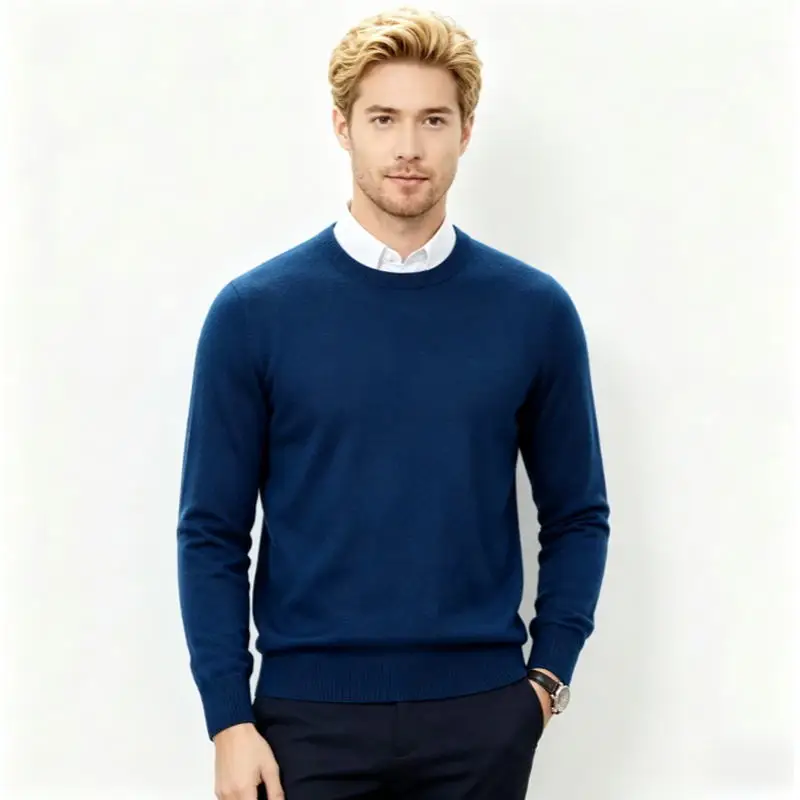 2026 Kaschmirpullover mit Rundhalsausschnitt, Herren Oversize-Strickoberteil, M-3XL, Herbst-Winter, Neues Koreanisches Casual-Oberteil für Männer – Detail 9