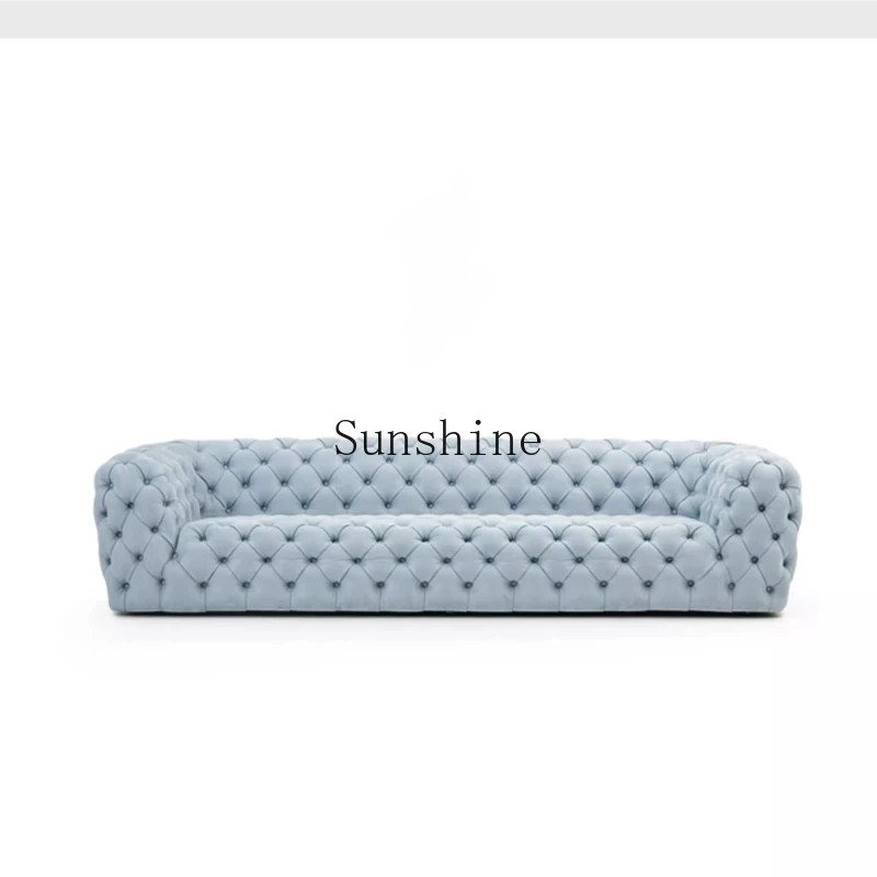 

Italian light luxury simple modern living room fabric buckle small apartment sofa design