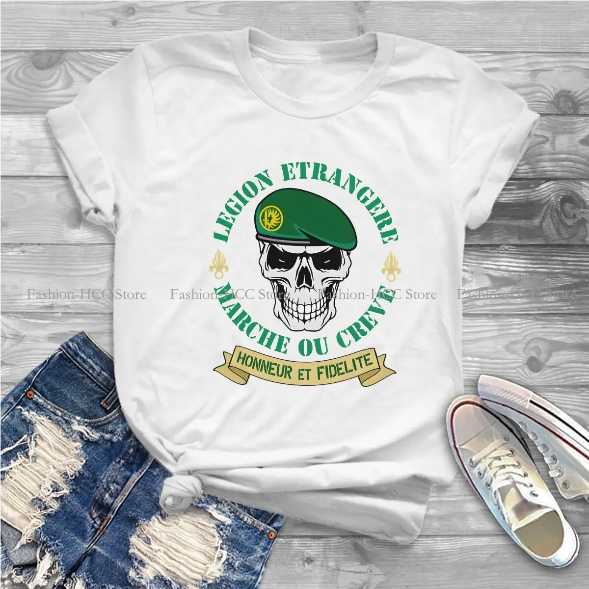 Classic Hipster Polyester TShirts Legion Etrangere Foreign Legion Momen Graphic Tops T Shirt O Neck