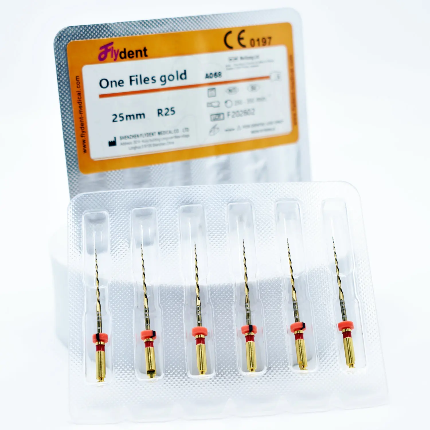 Dental Reciprocational Gold Flexible Endo One Files Rotary  Heat Activation Endodontic Files 25mm NITI Dentist Tool