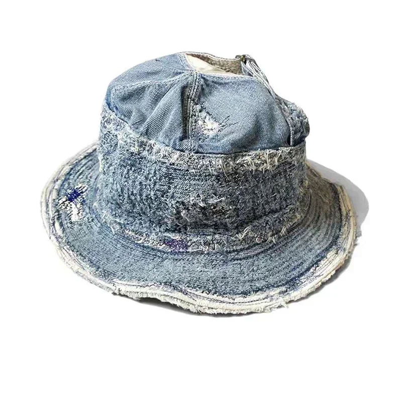 

Kapital Corroded Warm Fisherman Caps Denim Retro Sun Hat New Arrival Bucket Hats