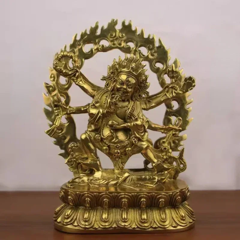 Feng Shui High Quality Buddha Copper Six-armed Maha Gala Daiheitian God of Fortune Statue