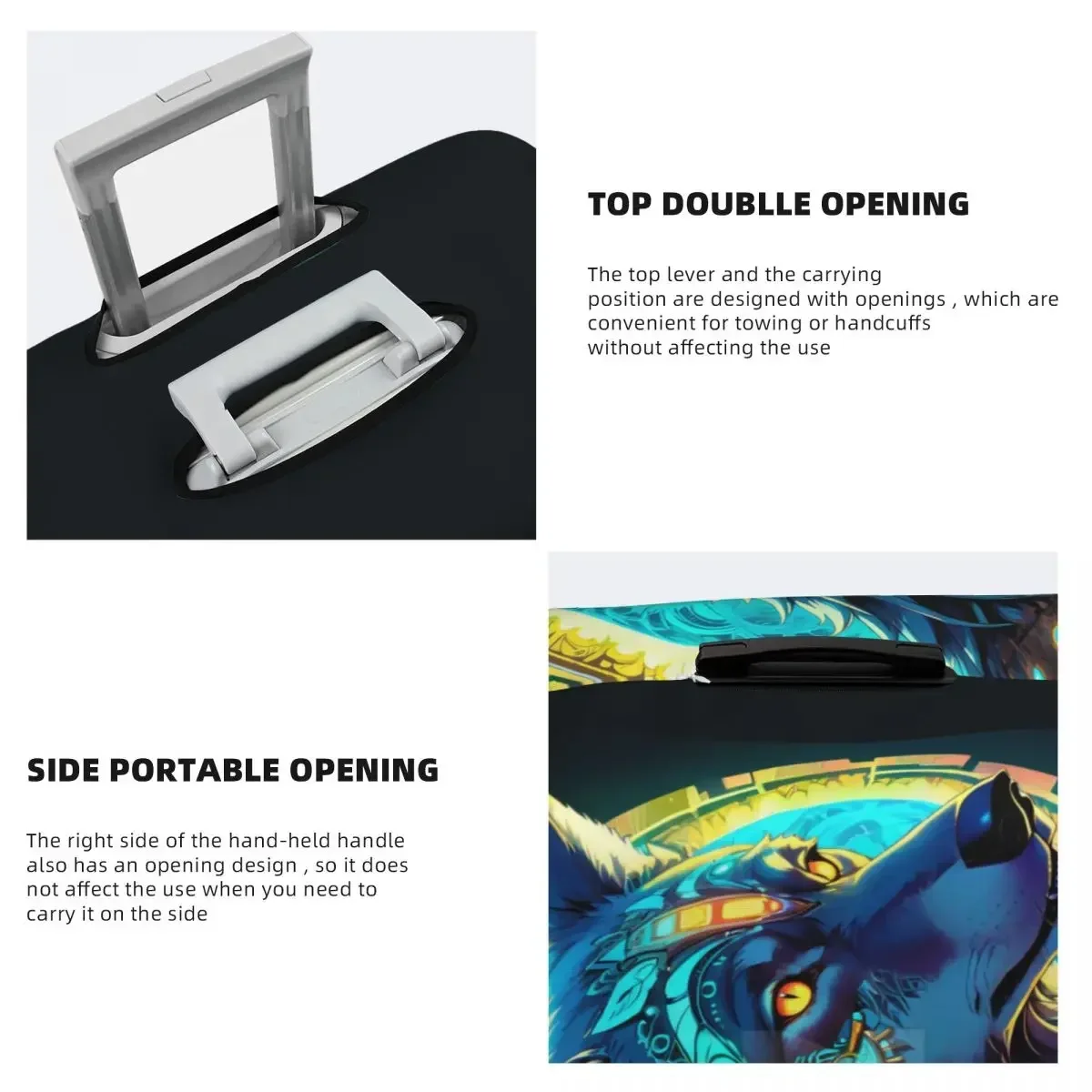 네온 Woft 여행 가방 커버 휴가 동물 재미있는 수하물 용품 여행 보호 장치