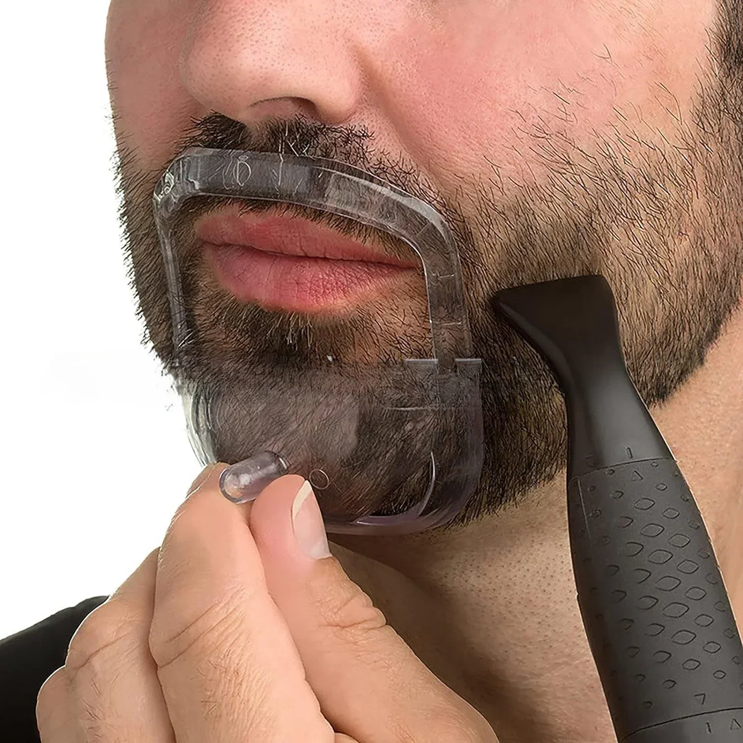 Juego de 5 tamaños de plantilla de afeitado de barba francesa o pajarita, herramienta para dar forma a la barba, suministros de recorte para hombres, afeitado de barba simétrica de pajarita