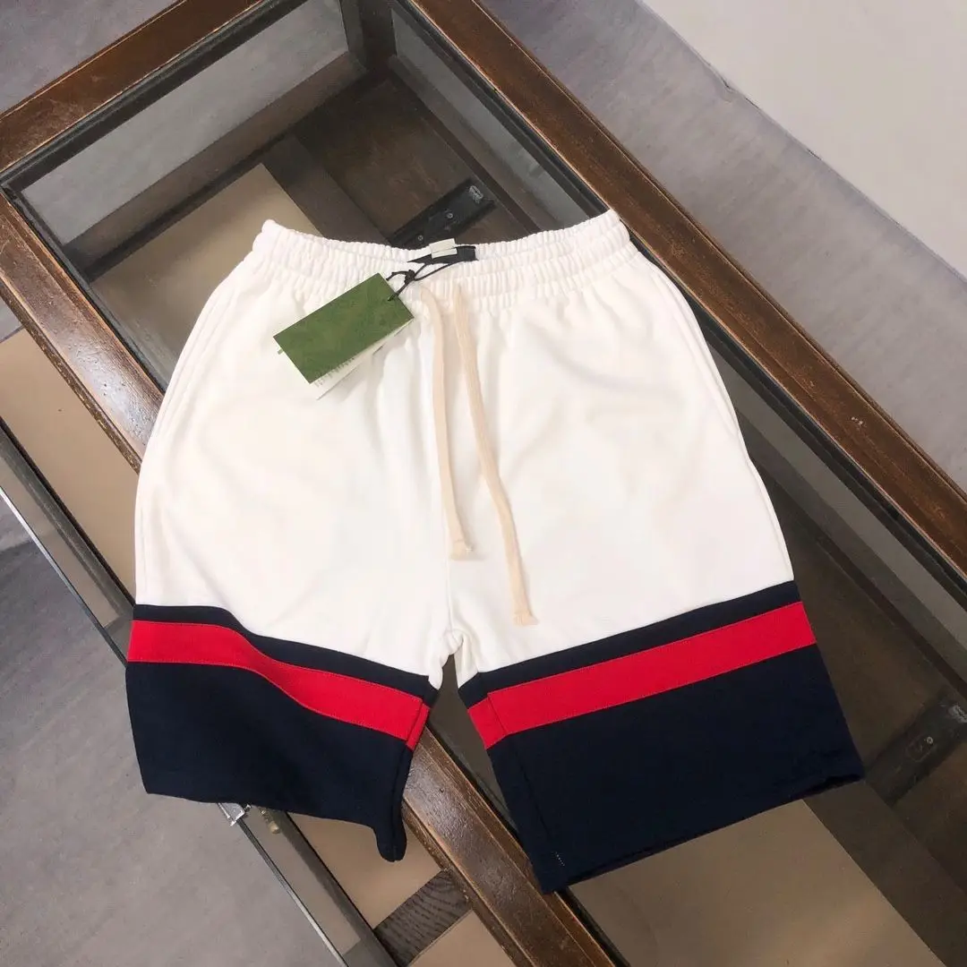 Splicing three color cropped shorts, casual shorts, summer trendy brand, versatile, loose drawstring sports shorts for men