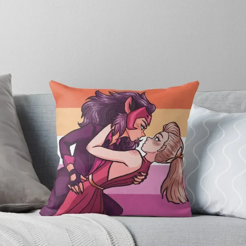 

She-ra Princess Prom Catradora Fanart Lesbian Flag Throw Pillow ornamental pillows home decor items pillow