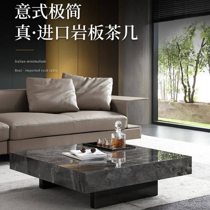Source factory custom rock slab living room light luxury marble coffee table