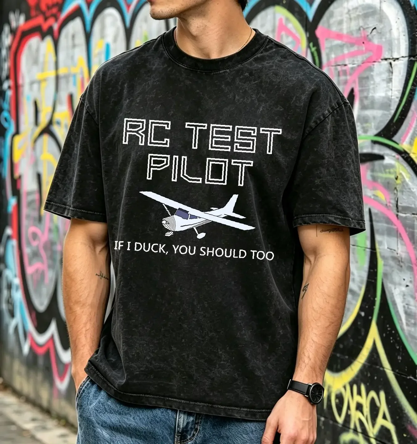 washed T Shirt NEW LIMITED RC Plane Test Pilot Funny Radio Control Hobby long or short sleeves vintage Washed fashion Stylish