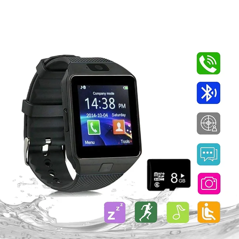 

DZ09 Q18 Smart Watch SIM Card Digital Watch Bracelet Bluetooth Fitness Tracker Relogio Relojes with Camera IOS Android Phone