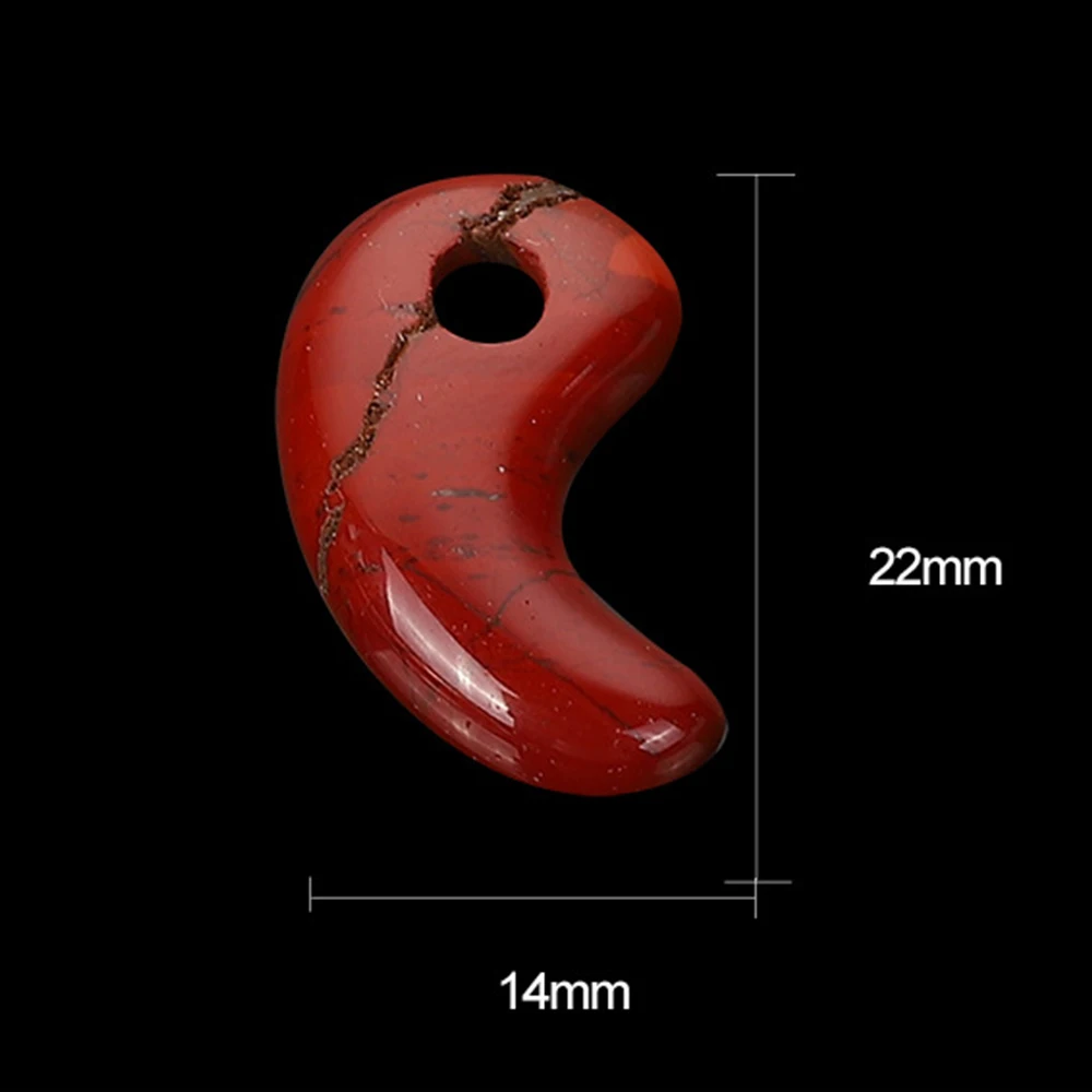 Natural Rose Quartz Opal Agate Comma YinYang Tai Chi Shape Jade Charms Pendant for Reiki Healing DIY Jewelry Accessories