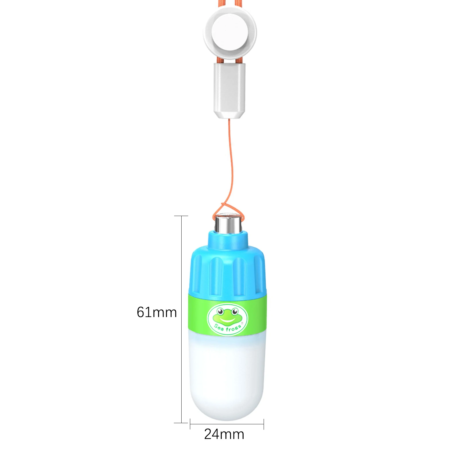 إشارة أمان للغوص على شكل ضفدع البحر، ضوء خارجي للتخييم والمشي لمسافات طويلة والجري الليلي بطول 60 مترًا، ضوء إنقاذ مضيء مقاوم للماء