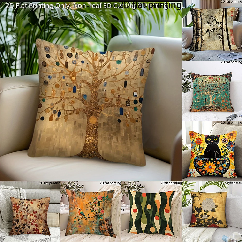 2D Flat-1PC Vintage Art Decorative Pillow Covers , , Suitable for living room and bedroom decoration cushion covers.