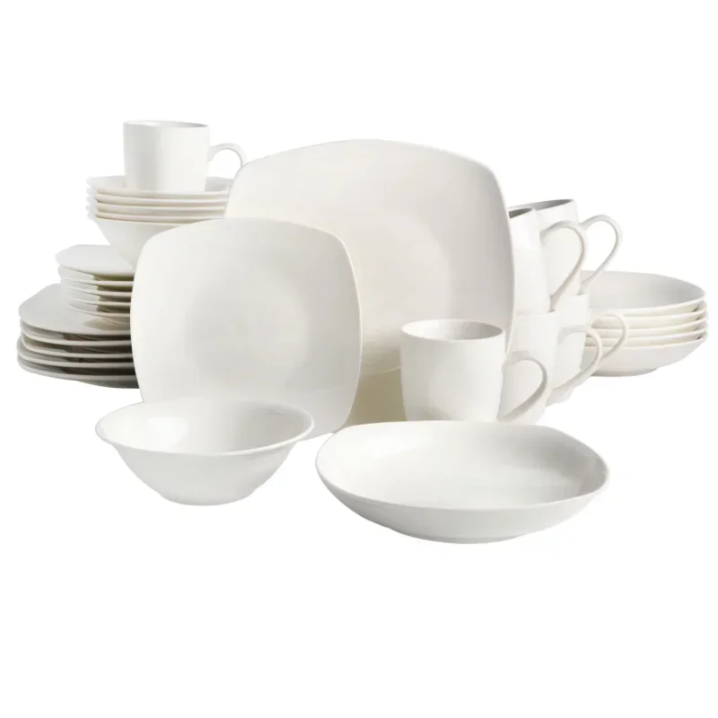 Gibson Home Liberty Hill 30-Piece Dinnerware Set, White Dinner Plate Set  China Dinner Set  White Dinner Plates