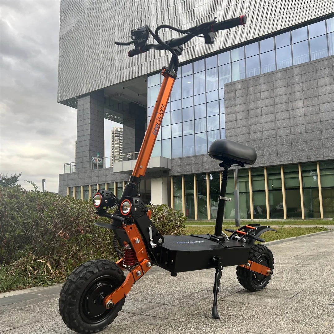 US Warehouse 6000W 60v 30Ah Longer Mileage 11 Inch Off-road Wide Tire Foldable Electric Scooter Adults Dual-motor 50MPH Scooter