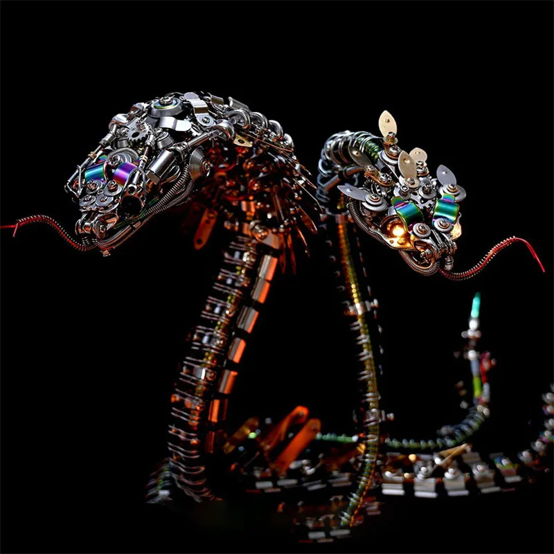 기계 뱀파이어 코브라 뱀 3D 퍼즐 금속 모델 구축 키트 퍼즐 모델 DIY 조립 장난감 성인을위한 어린이 선물