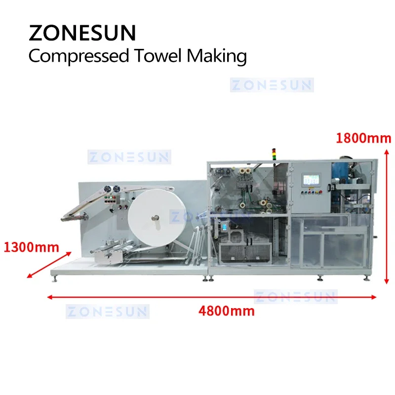 ZONESUN Automatic Compressed Towel Making Machine Mini Towel Disposable Coin Tissues Napkins Hospitality Industry ZS-HAN9800
