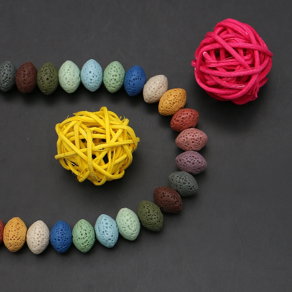 

8x13mm Abacus-shaped Volcanic Rock Flat Loose Aromatherapy Beads Straight Holes DIY Charms Jewelry Accessory Necklaces 1strand