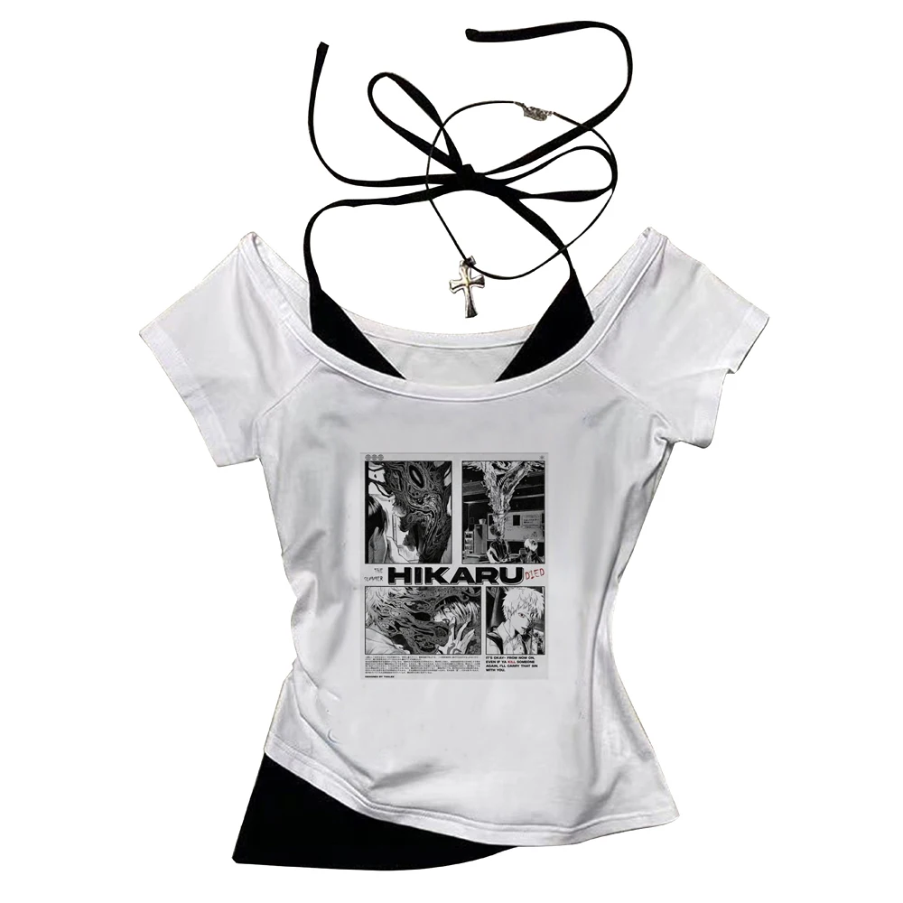 the Summer Hikaru Died crop top female vintage korean fashion party emo clearance sales top tees cutecore baddie jojifuku