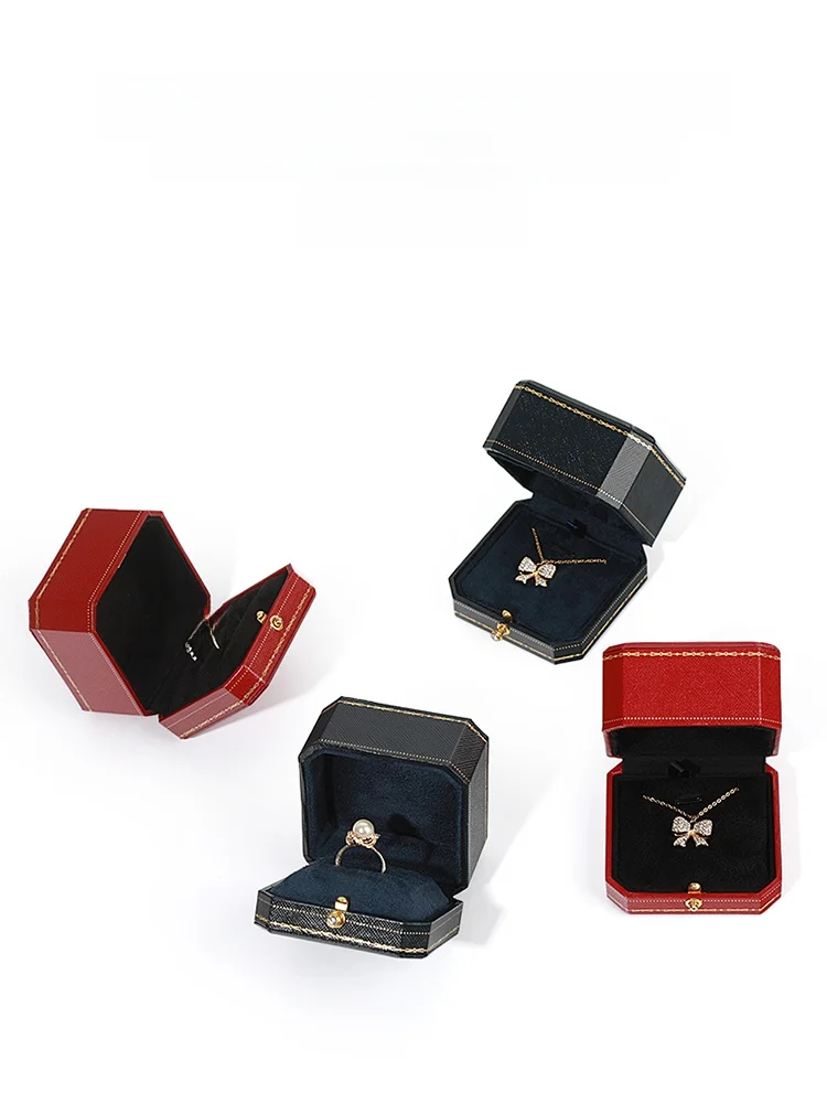 

Ele European Sle Nelace Bracelet Ring Box Eight Corner Bule Design Precise Jewelry Paaging Box Faionable Acc...