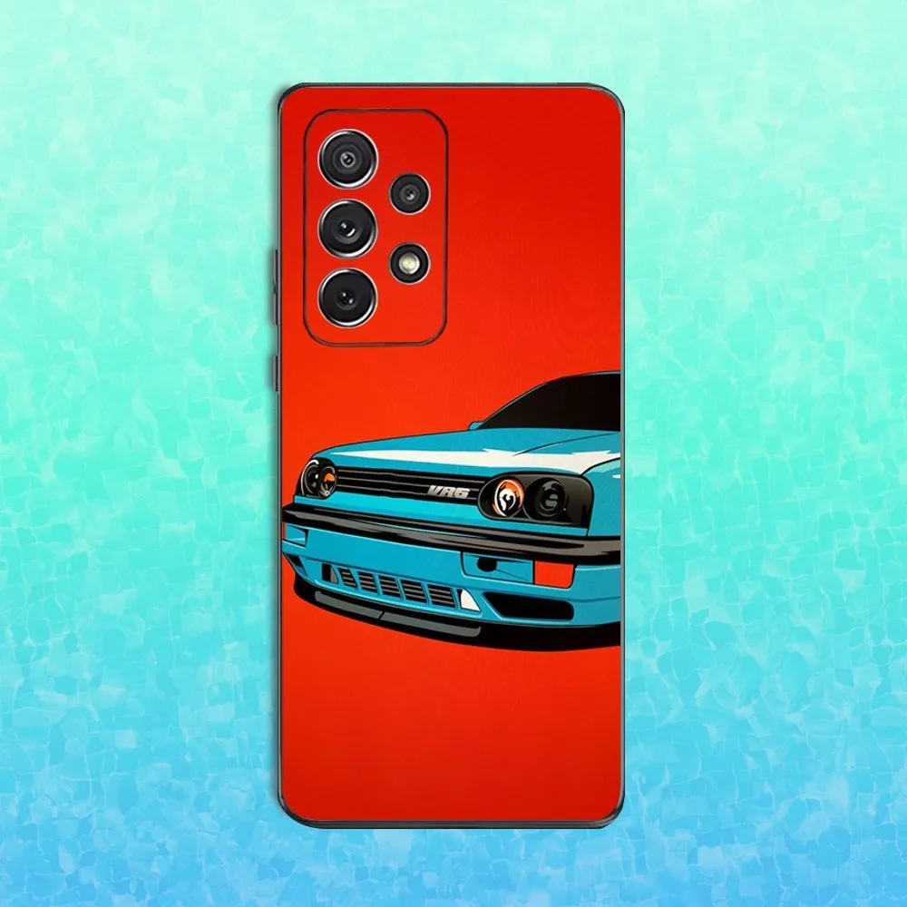 Cool-Volkswagen-ES G-Golf Car Phone Case For Samsung S25,S24,S23,S22,S21,S20,S10,Ultra,Plus,Lite,FE,Soft Silicone Black Cover