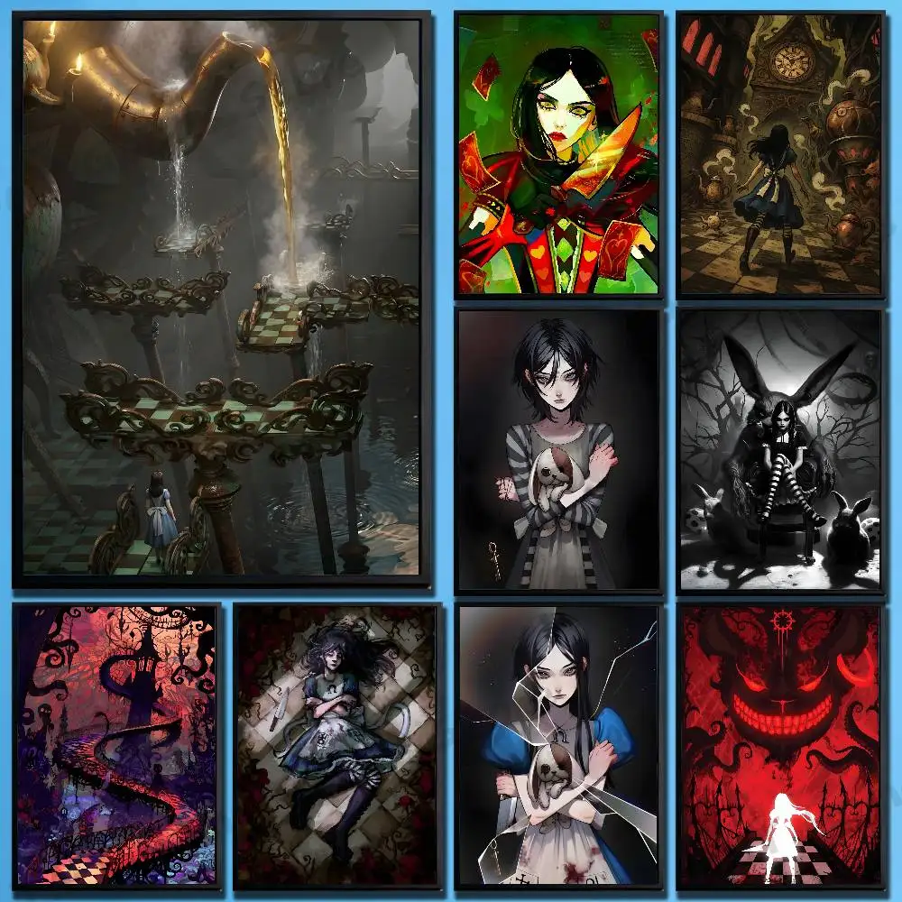 Horror Game Alice M-Madness R-Returns Poster For Wall Prints for Living Room Bedroom Office Home Decoration Gift