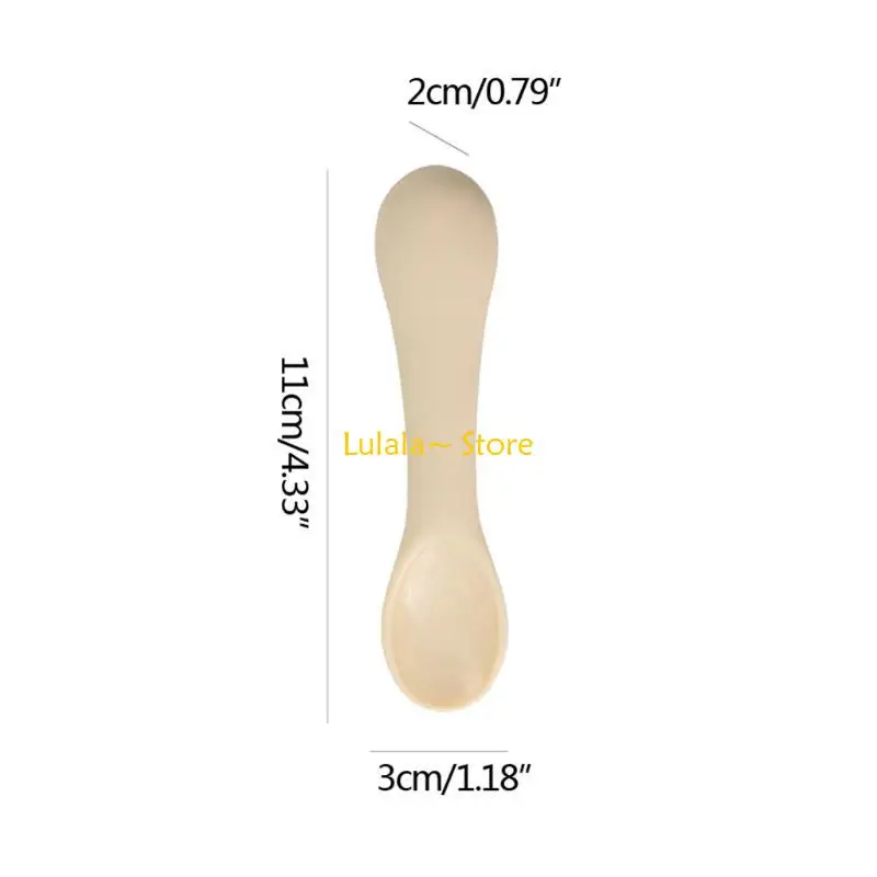 Y4QA الطفل ملعقة التغذية الذاتية أدوات المطبخ طفل أدوات المائدة المحمولة أكل التدريب ملعقة الاطفال الأكل تغذية لوازم 2 قطعة #6