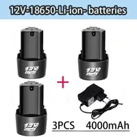 Rechargeable 12V lithium-ion battery with charger, suitable for small tools such as electric screwdrivers/drills/angle grinders
