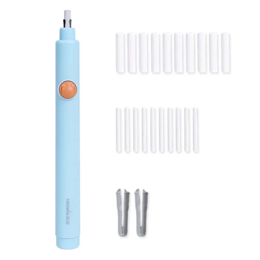 ممحاة كهربائية قابلة للشحن محايات قلم رصاص مع 20 قطعة عبوات ممحاة زر واحد التحكم هدية الكريسماس لوازم مكتبية Vgr