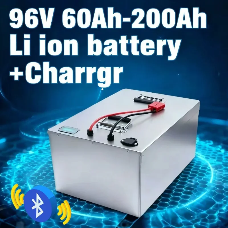 

Литий-ионный аккумулятор 96 В, 60 Ач-200 Ач с интеллектуальным мониторингом Bluetooth для экскурсионного автомобиля + быстрое зарядное устройство, высокая емкость, глубокая