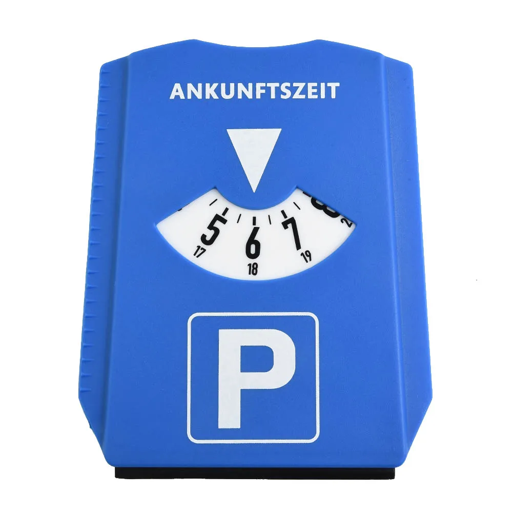 Auto Parking Disc Timer Clock Arrival Time Display Blue Plastic Parking Portable Blue ABS 15.2x12.4x0.8cm Interior Accessories